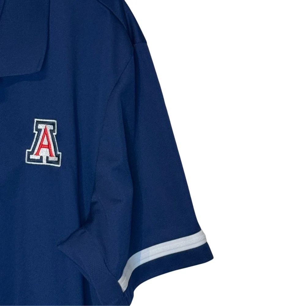 Adidas Mens Shirt Climacool Arizone Wildcats Team Short Sleeve Polo Navy Blue XL